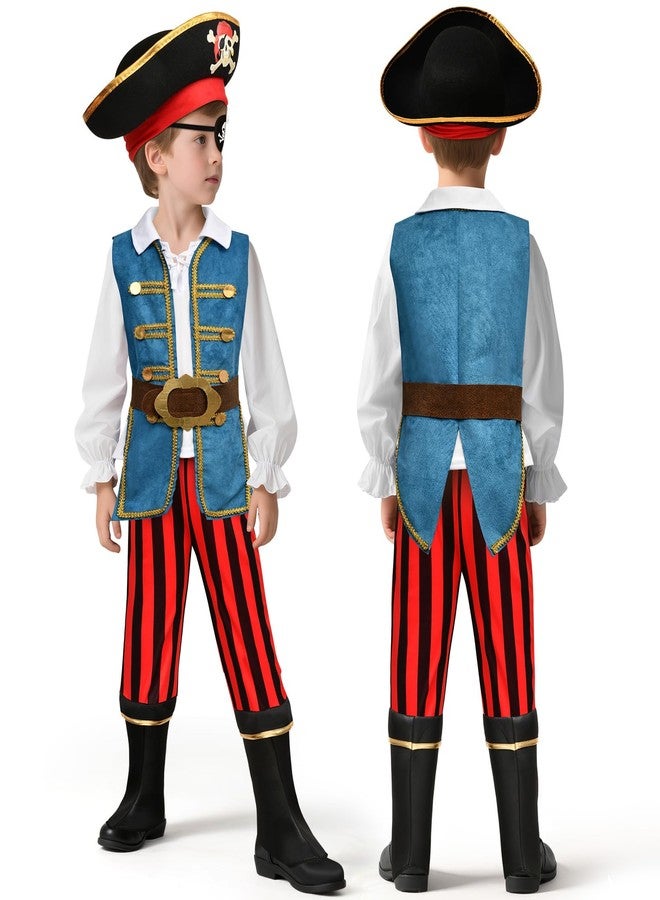 G.C 19 Pcs Kids Pirate Costume Toddler Pirate Accessories Hat Toys Jewelry Coins Boys Halloween Role Play Cosplay Gifts - Image 3
